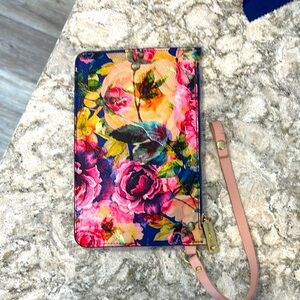 Betsey Johnson Pink and Blue Floral Clutch